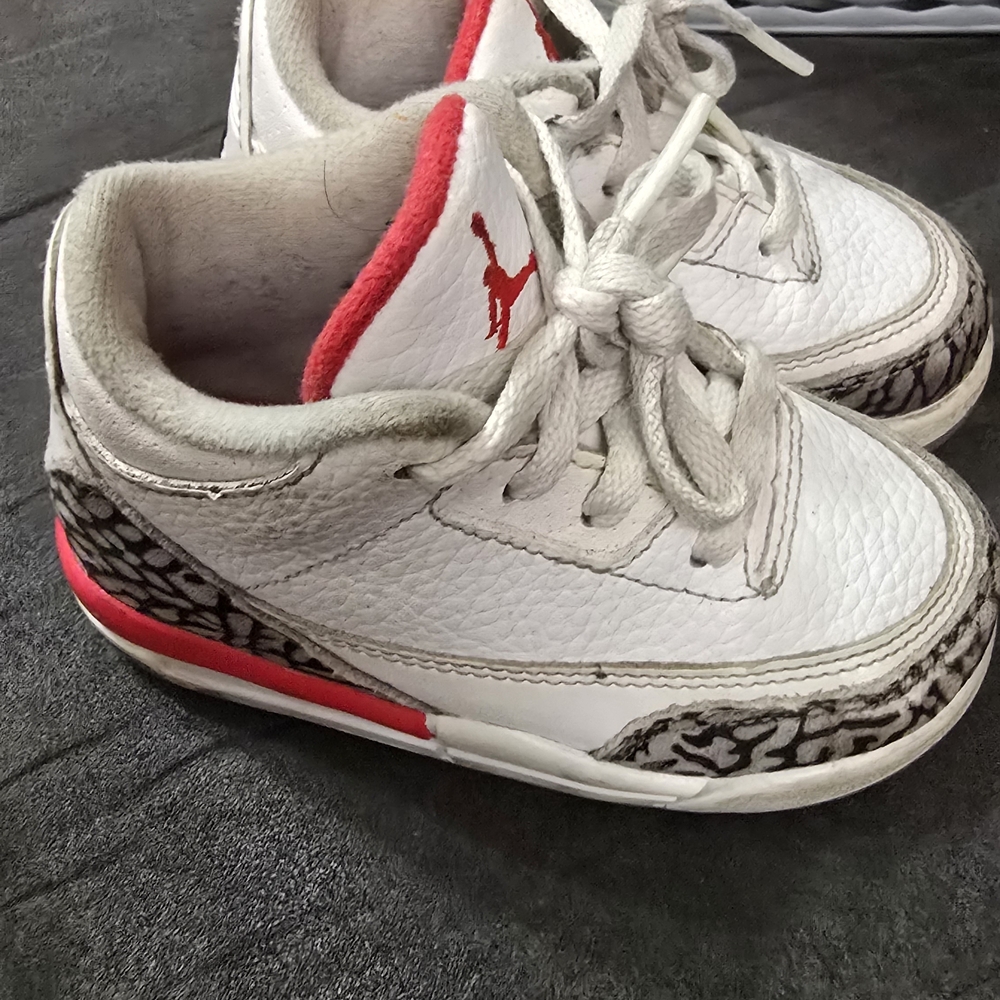 Kids White and Red Sneakers